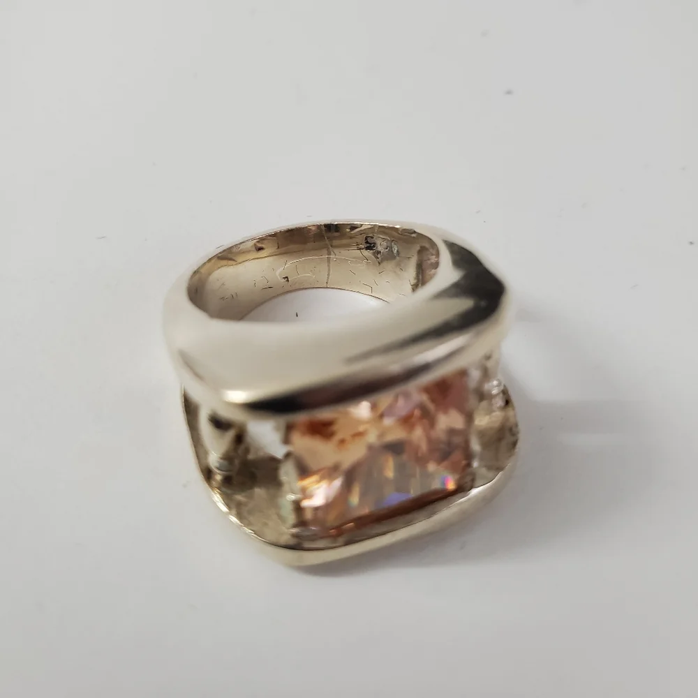 Sterling Silver 925 Morganite Ring - Picture 6 of 11